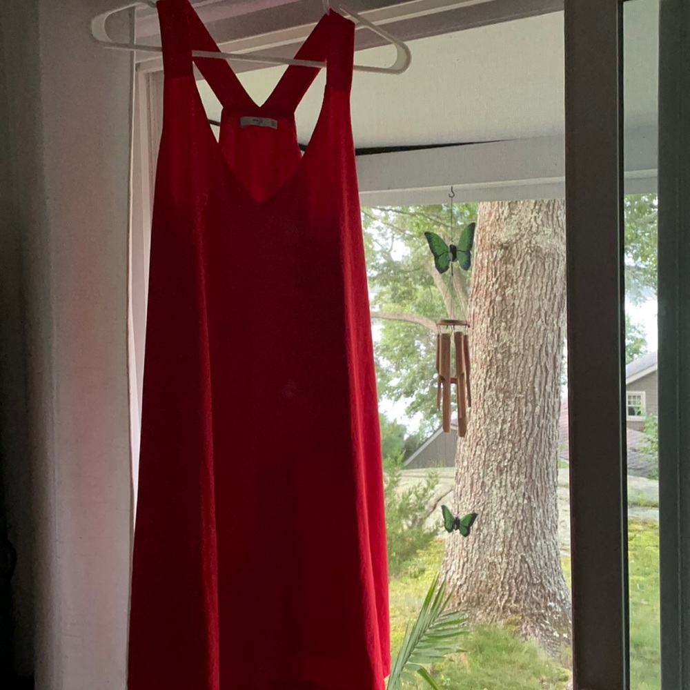 US size 8. Red/orange racer back mini dress.